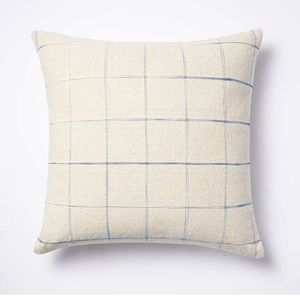 Studio McGee by Target cream and blue windowpane pillow
